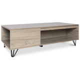 Milliard Modern Farmhouse Coffee Table with Storage Grey Milliard