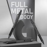 Four Candies Mechanical Graphite Pencil Set, 3pcs Black Metal Pencils with Anti-Skid Grip, Ideal for Artists, Professionals, Teachers and Students Four Candies