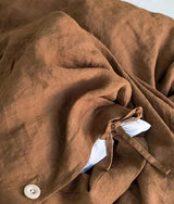Gaytri Handicraft Linen Duvet Cover in Tobacco. King, Queen, Twin, Full, Double, Single Sizes. Tobacco Linen Duvet Cover. Brown Linen Bedding Set with Zipper Closure (Super King 100X112) Generic