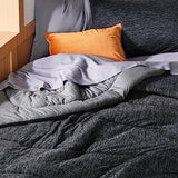 Bedsure Twin/Twin XL Comforter Set - Cooling and Warm Bed Set, Charcoal Black Reversible Bedding for All Season, 2 Pieces, 1 Twin/Twin XL Size Comforter (68"x88") and 1 Pillow Case (20"x26") Bedsure