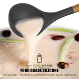 Silicone Cooking Utensils Kitchen Utensil Set - 446°F Heat Resistant Silicone Kitchen Utensils Set, Spatula,Turner Tongs, Spoon, Brush, Whisk,Kitchen Gadgets for Nonstick Cookware, BPA Free (Gray) oannao