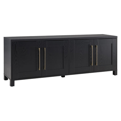 Henn&Hart Rectangular TV Stand for TV's up to 80" in Black Grain, TV Stands for the Living Room Henn&Hart