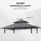 MASTERCANOPY Grill Gazebo Replacement Canopy Top for Model L-GG001PST-F (Gray) MASTERCANOPY