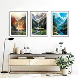 OFRKE Diamond Painting Kits for Adults,3 Pack Mountains Waterfall Diamond Art for Beginners, Diamond Round 5D Full Drill Paint with Diamonds Pictures Gem Art Painting Kits DIY Crafts Kits 12x16inch OFRKE