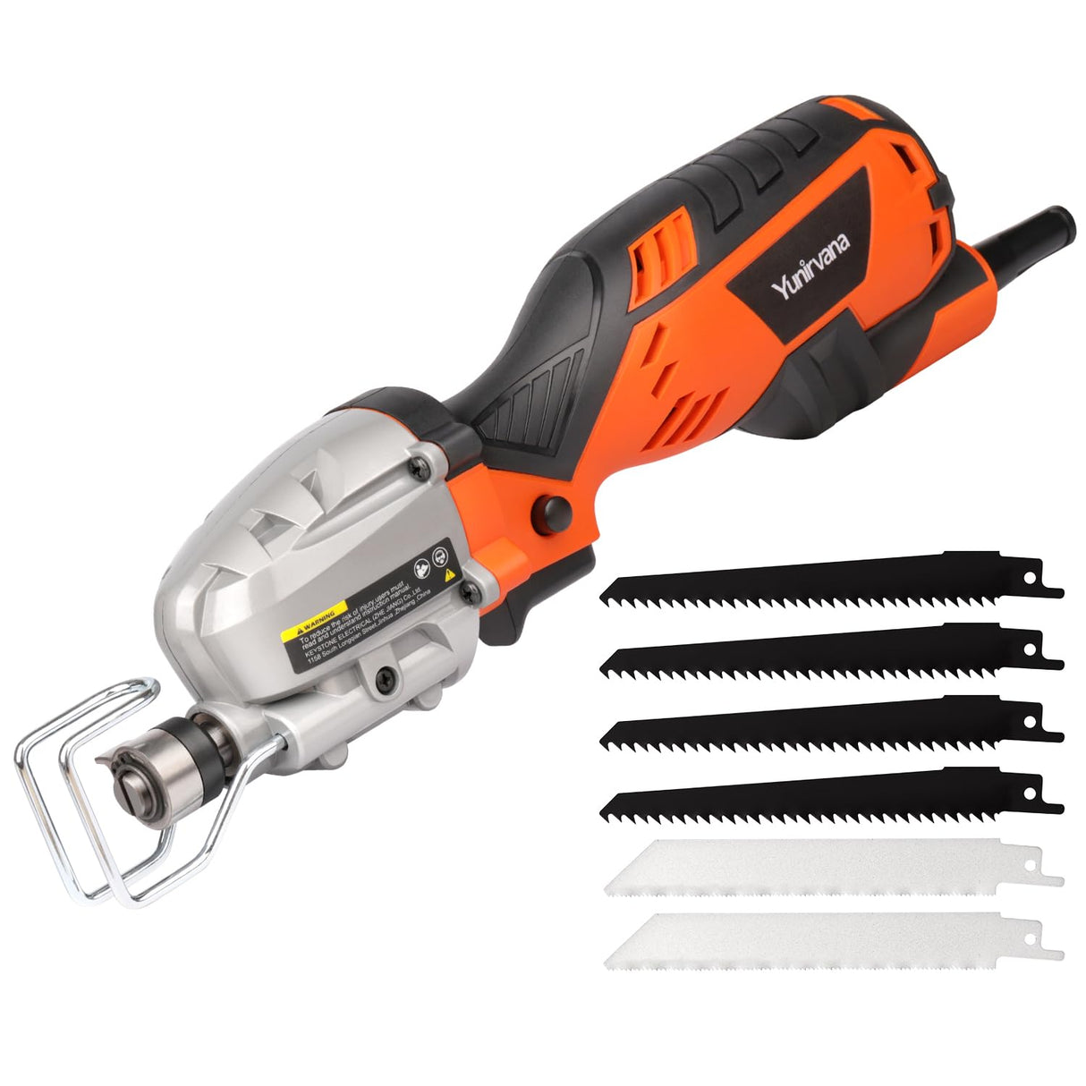 Yunirvana 5.0 Amp Variable-Speed Corded Reciprocating Saw - 3000spm for Versatile Cutting, 1/2" Stroke Length, Up to 4-1/2" Cutting Capacity for Wood and Metal Yunirvana