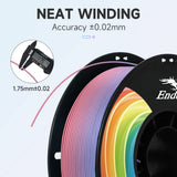 Creality 3D Printer Filament, PLA Plus Filament 1.75mm Rainbow, PLA Pro Toughness Upgraded Dimensional Accuracy +/- 0.03mm, 1KG Spool(2.2lbs) Ender PLA+ Filament for Most 3D Printer Creality