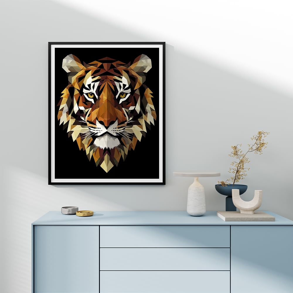 Natuyalo Paint by Numbers for Adults Tiger Totem, Paint by Numbers Kit on Canvas for Beginners, Abstract Animals Painting Art Craft Set, 3 Paintbrushes and Acrylic Paint 16x20 Inch Natuyalo