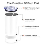 FASTSUB Sublimation Tumbler 12 oz Blanks Bulk Cups Stainless Steel Double Wall Vacuum Insulated with Lid and Straw Nozzle Silicone Cover Gifts for Heat Press Transfer White 6 Pack FASTSUB