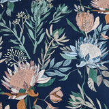 Luxudecor King Comforter Set 7 Pieces Bedding Sets, Navy Blue Floral Comforter and Sheet Set, Soft Microfiber Bed in a Bag for All Seasons (Navy Blue,104"x90") Luxudecor