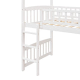 Harper & Bright Designs Twin Loft Bed with Slide for Kids, House Loft Bed Frame with Ladder and Guardrails, Wood Loft Beds for Kids, Boys, Girls, No Box Spring Needed, White Harper & Bright Designs