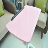 Qiveno Mobile Laptop Table, Small Standing Desk, Angle & Height Adjustable Rolling Laptop Desk Cart Over Bed Table for Home Office (Pink) Qiveno