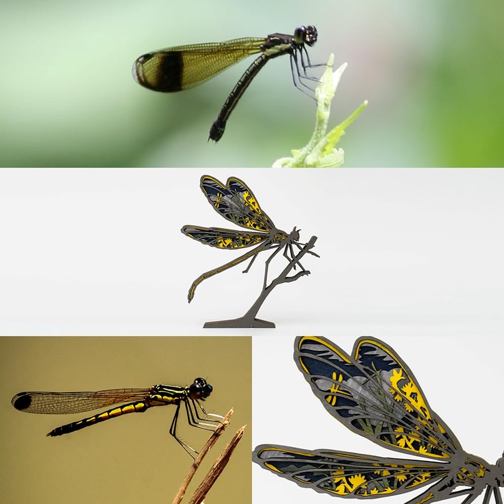 3D Wooden Animal Carving LED Night Light, Wood Carving Light, Modern Home Decoration, Decorative Tables, Cabinets, Living Rooms, Bedrooms, Offices, Farmhouses, Bookshelves, Perfect Holiday Gifts Tivisiy