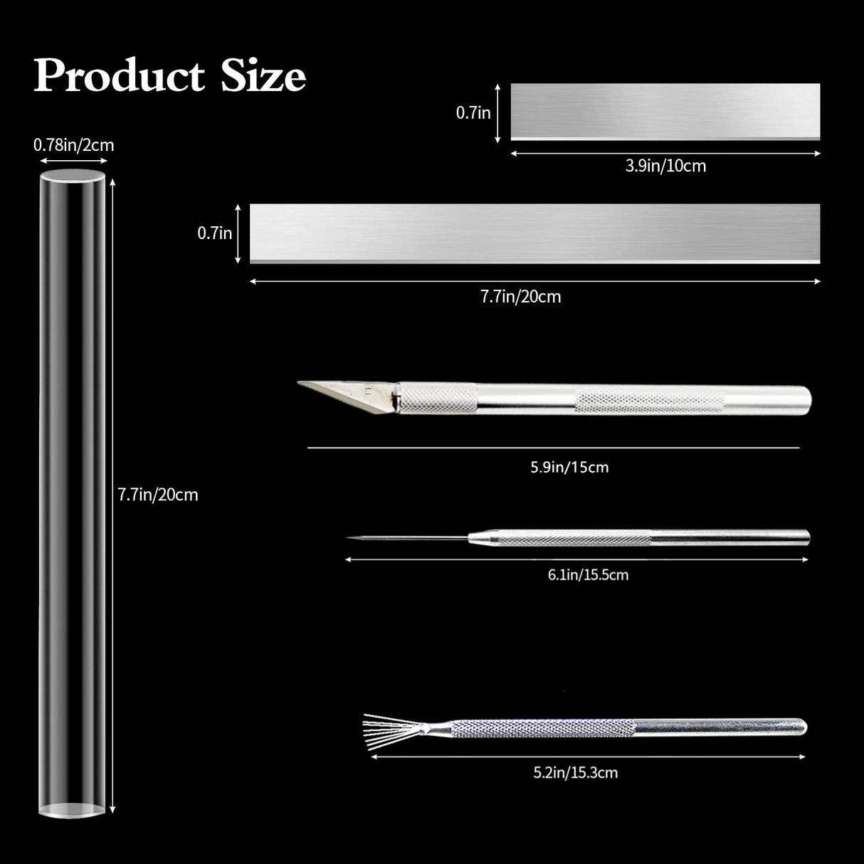 14 Polymer Clay Tools Acrylic Roller Clay Rolling Pin with Thickness Rings Tissue Blade Sculpting Earring Making Kit Supplies Slicer Knife Dotting Tool Jewelry Accessories Mini Cutters Press DIYOOHOMY