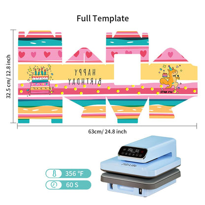 PYD Life 10 Pack Sublimation Gift Boxes Blanks 5.9" x 5.9" x H 6.3" with Clear PET Window Built-In Handle Matte White for Party Favors,Birthday,Christmas,Holidays Gifts Wrapping Packing