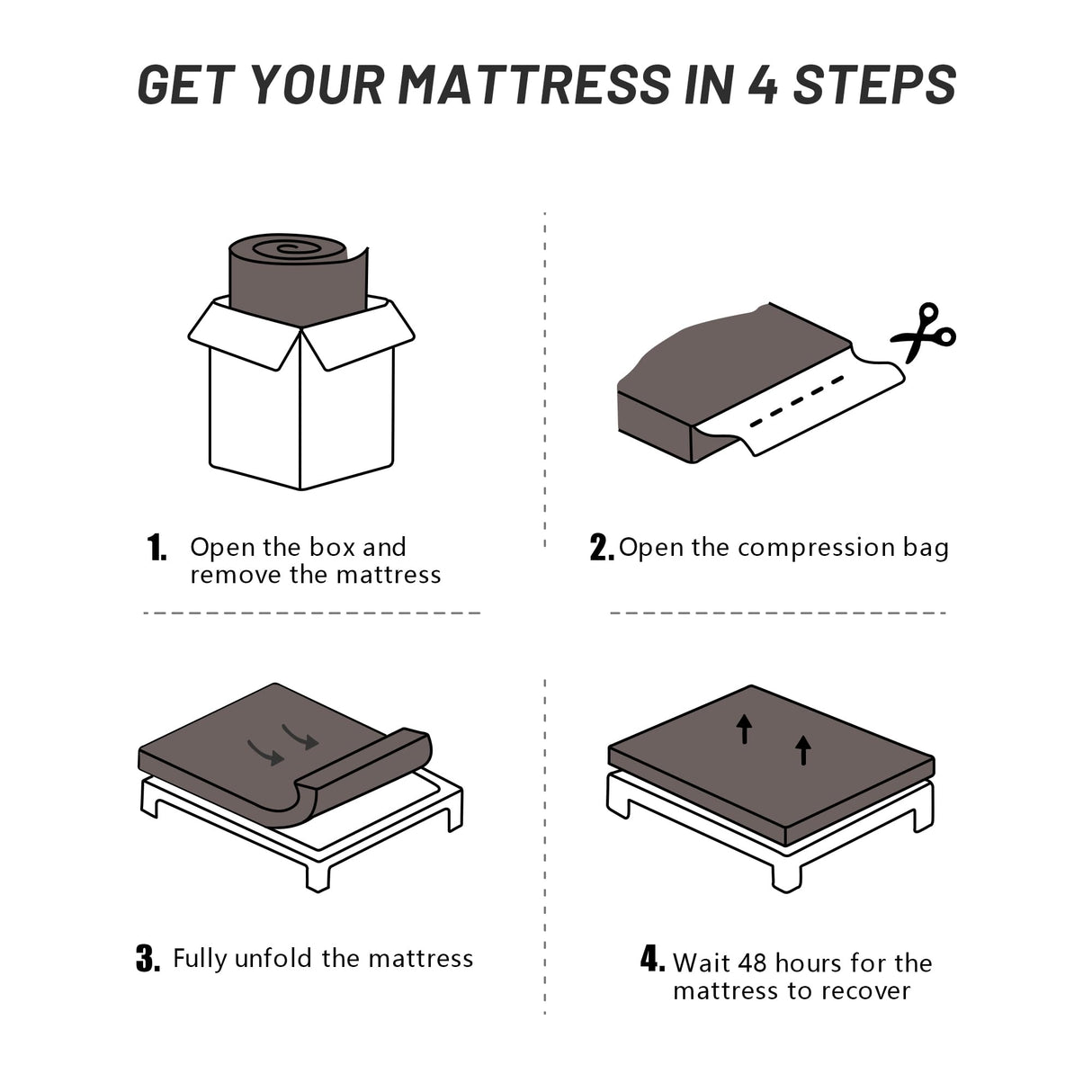 Aircliff Japanese Floor Futon Mattress, Tatami Mat Sleeping Pad, Shikibuton, Mattress Topper, Boys Girls Roll Up Dormitory Mattress, Foldable & Portable Floor Lounger Bed, Guest Bed (Grey, Twin) Aircliff