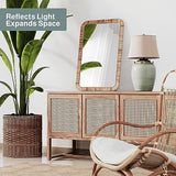 Barnyard Designs Rattan Bathroom Mirror – Rustic Farmhouse Style Handmade Wicker Rattan Frame - Boho Mirror for Nursery Wall Décor (24" x 36", Rectangular) Barnyard Designs