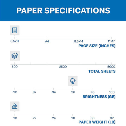 Hammermill Printer Paper, Fore Multipurpose 20 lb Copy Paper, 8.5 x 11 - 96 Bright, Made in the USA, 103267 (1 Ream, 500 Sheets Total)