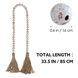 IMIKEYA Wooden Beads Garland: Farmhouse Wood Bead Garland for Tiered Tray Farmhouse Beads Hanging Wood Bead Garland with Tassels Prayer Rustic Beads for Coffee Table Decor IMIKEYA
