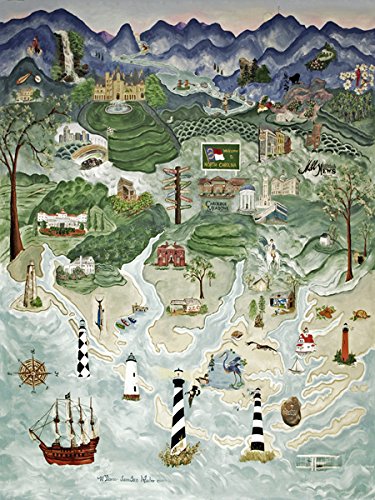 All Things North Carolina Premium Quality 550 Piece Jigsaw Puzzle Heritage Puzzles