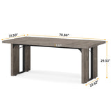 Tribesigns 71" Large Dining Table for 6 to 8 People, Rustic Farmhouse Style Dinner Table, Rectangular Dining Table for Kitchen, Dining Room & Living Room Tribesigns