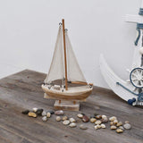 Linfevisi Wooden Sailboat Decorations Nautical Sail Boats Model Decoration Beach Coastal Ocean Themed Home Decor Ornaments Table Top Rustic Decorative Wood Sailing Boats Ships Nautical Decor 10.75" H Linfevisi