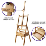 Mont Marte Signature Box Floor Easel, Beech Wood 43.5 x 44 x 150 cm (LxWxH), 17.13 x 17.32 x 59.1" Mont Marte