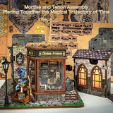 SUNNINO Miniature Dollhouse Kit, 3D Wooden Puzzles for Adults Mini House Building Kit with LED Lights Christmas Birthday Gifts Book Nook Kits Bookshelf Decor for Adults and Teens, Time Magic Club