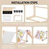 Adjustable Embroidery Table Stand, Cross Stitch Hoop Stand, Wood Embroidery Holder for Lap or Table Top Cross Stitch or Tapestry Needlepoint Embroidery, 2 Sizes Rod ( 11.8" and15.75) LKCXMZP