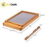 BeeCastle Beehive Screened Bottom Board Dipped in 100% Beeswax,Screened Bottom Board with Solid Wood (10-Frame) BeeCastle