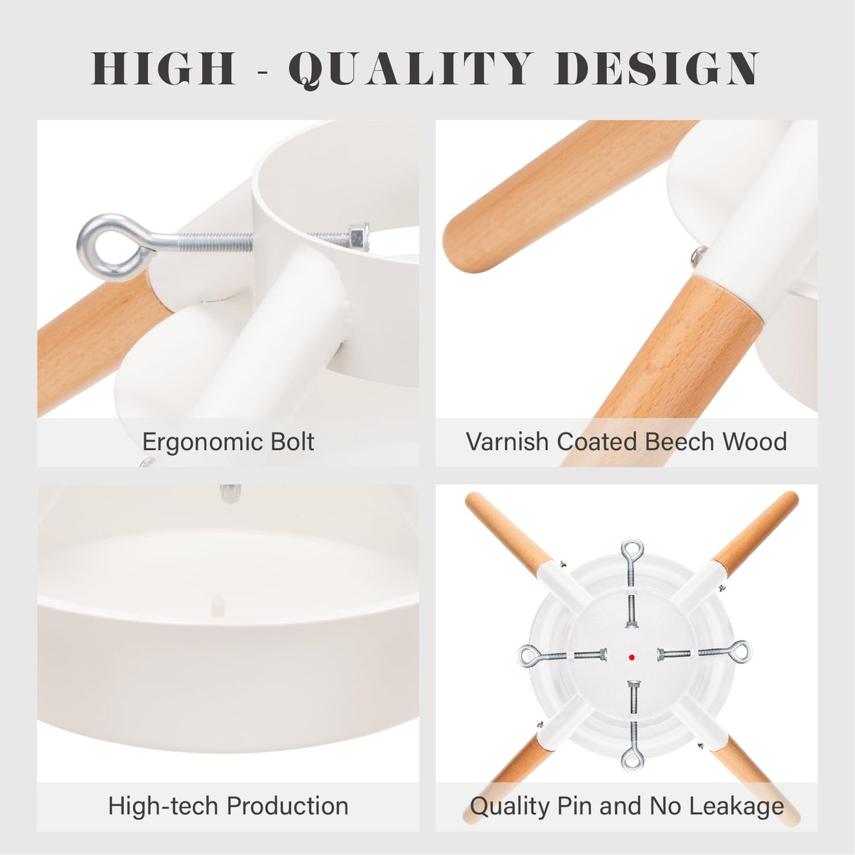 White Christmas Tree Stand Metal Xmas Tree Base Holder Stand for 10ft Real Tree Christmas Tree Decorations Fits Up to 4.9" Xmas Tree Trunks Tree Nest