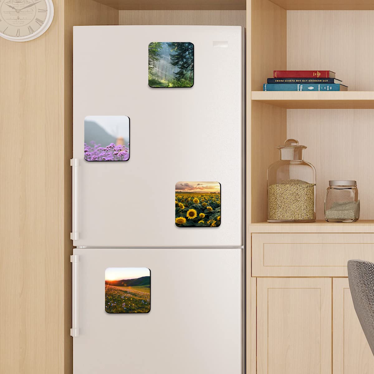 KLAQQED 4x4inches Sublimation Magnet Blanks Fridge Refrigerator Magnets Customized MDF Sublimation Blanks for Calendar DIY Decorative Square Large Sublimation Coaster Blank Bulks Products Wholesale KLAQQED