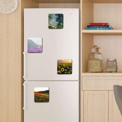 KLAQQED 4x4inches Sublimation Magnet Blanks Fridge Refrigerator Magnets Customized MDF Sublimation Blanks for Calendar DIY Decorative Square Large Sublimation Coaster Blank Bulks Products Wholesale