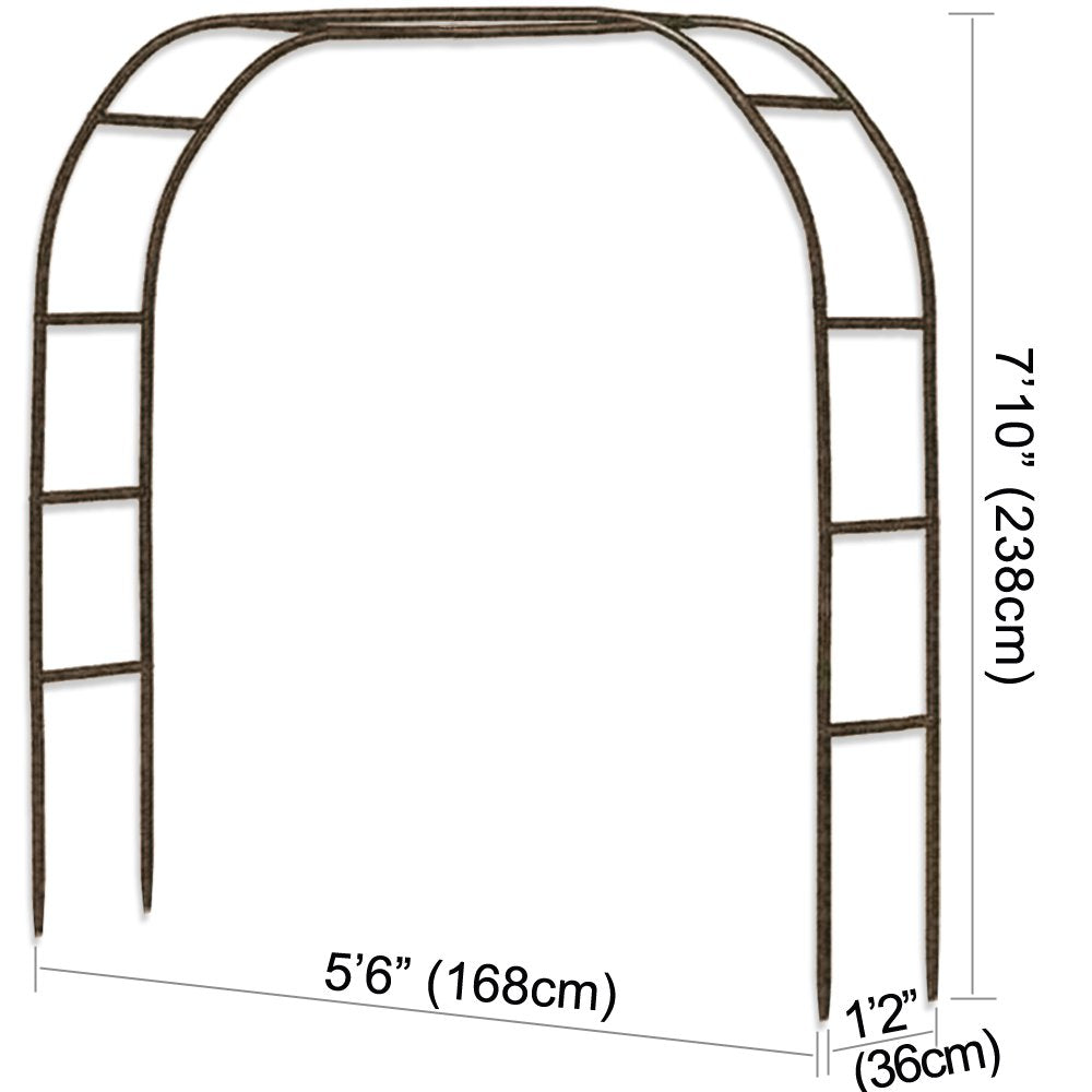 Metal Garden Arch,7.8 Feet High x 5.5 Feet Wide Sturdy Metal Arbor with Sharp Ends for Climbing Vines and Plants,Weddings Quinceaneras Party Decoration LeJoy Garden