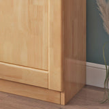 KWOKING Contemporary Rubber Wood Bookshelf with Glass Doors - Versatile Storage for Home and Office KWOKING