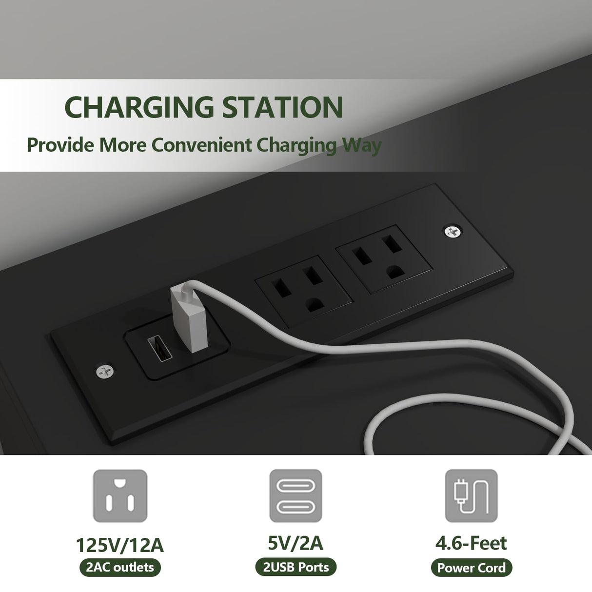 Loomie 9 Drawers Dresser, White Drawer Cabinet with Power Outlet, Accent Chests of Drawers with LED Light, Modern Storage Chest for Bedroom, Living Room (9 Drawers Black) Loomie