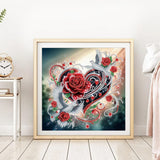 DPDAKIT Rose Diamond Painting Kits, Love 5D Special Shape Diamond Art Kits for Adults, Crystal Rhinestones Art Craft for Beginners DIY Home Wall Decor Gift, 12 × 12 Inches DPDAKIT