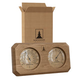 Northwood Sauna - Sauna Thermometer & Hygrometer 2 in 1 - Handmade from Canadian Red Cedar Wood - Luxurious Glass and Golden Metal Dials Northwood Sauna