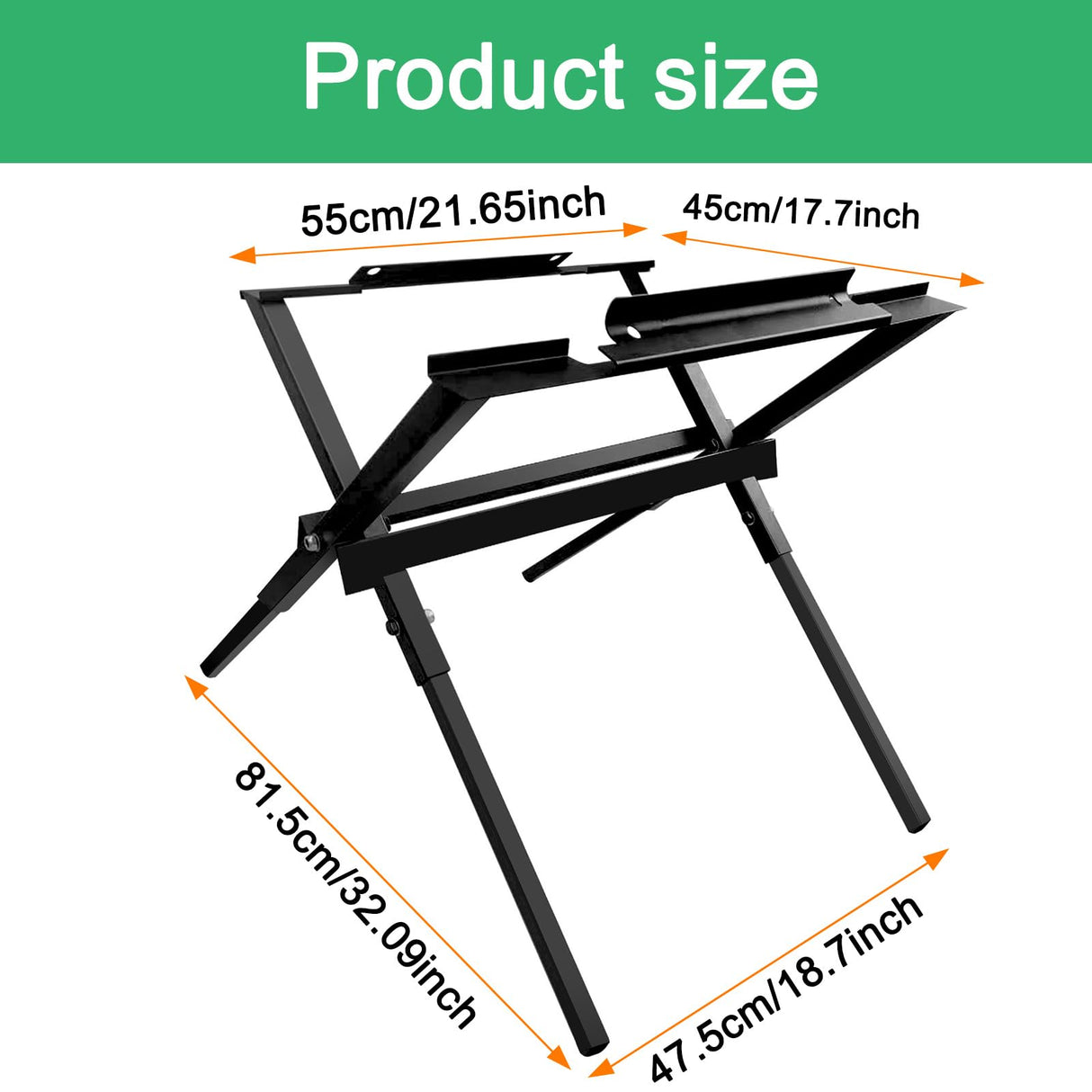 Gabasinover, Table Saw Stand Fits for DW7480 compact job site table saw, Dcs7485 60V table saw and DW745 compact table saw (DW7451 Black 10-inch) Gabasinover