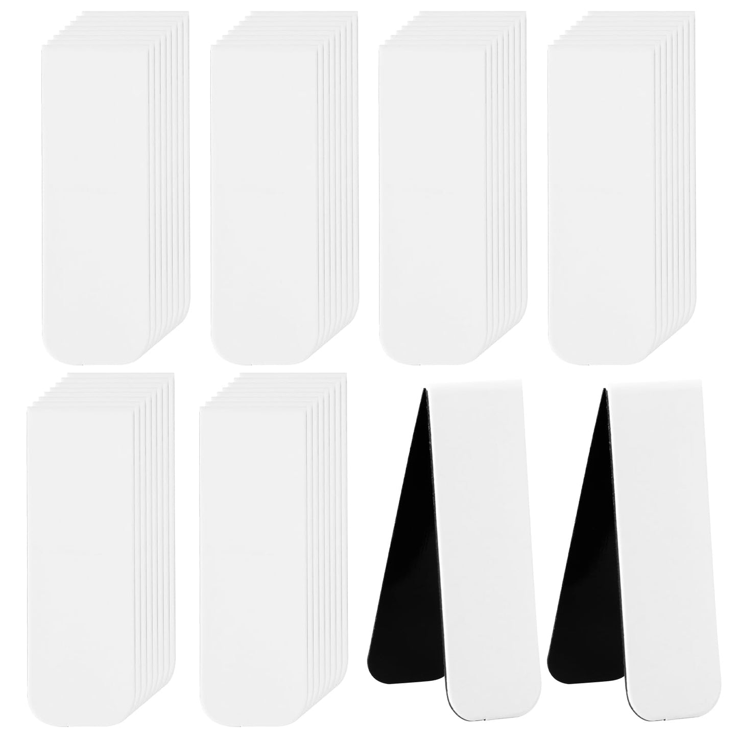 48 Pieces White Magnetic Bookmark Book Marker Clip Sublimation Bookmarks, Magnetic Page Markers Clips for Kids Students Teachers Classroom Office Reading Book Lovers Supplies