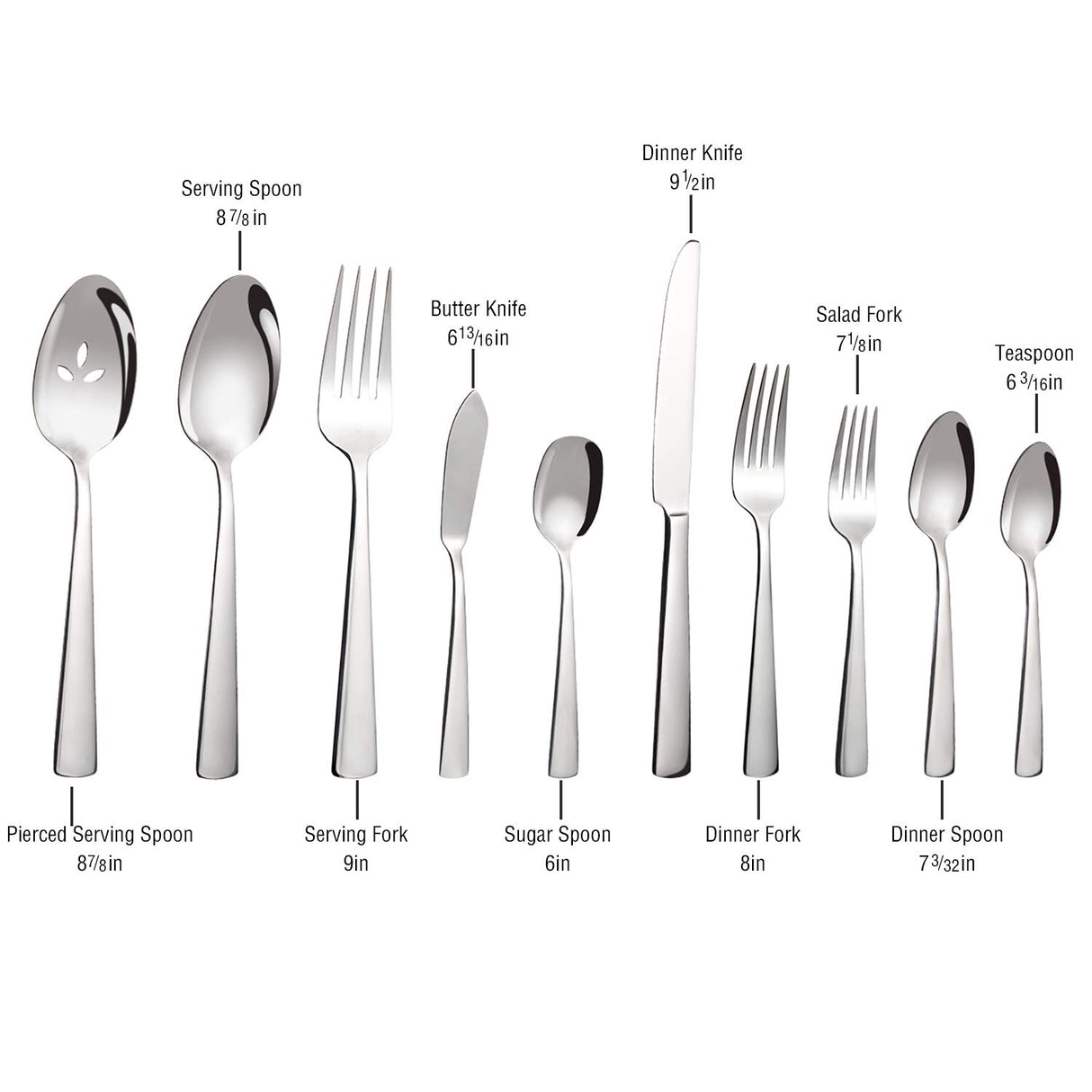 45-Piece Silverware Set Flatware Cutlery Set Service for 8, Durable Stainless Steel Tableware in Ergonomic Design Size and Weight, Kitchen Utensil Sets with Steak Knives, Rust-proof, Dishwasher Safe Brightown