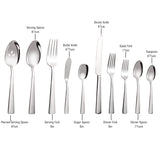 45-Piece Silverware Set Flatware Cutlery Set Service for 8, Durable Stainless Steel Tableware in Ergonomic Design Size and Weight, Kitchen Utensil Sets with Steak Knives, Rust-proof, Dishwasher Safe Brightown