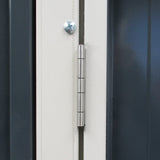 Outsunny 4' x 8' Metal Outdoor Storage Shed, Lean to Storage Shed, Garden Tool Storage House with Lockable Door and 2 Air Vents for Backyard, Patio, Lawn, Dark Gray Outsunny