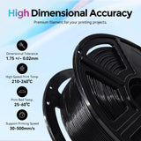 FLASHFORGE Rapid PLA Filament 1.75mm, High Flow Speedy 3D Printer Filament, Experience Exceptional Performance with 500mm/s High-Speed Printing, Neatly Wound & Top-Notch Filament (Black) FLASHFORGE