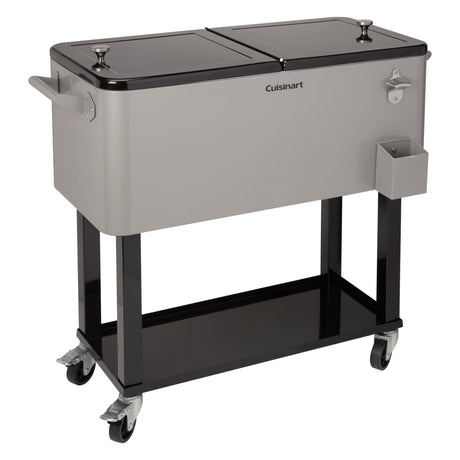 Cuisinart 80 Qt Cooler Cart, Portable Outdoor Beverage Cooler with Storage Shelf, Bottle Opener and Cap Collector, Summer BBQs, Cookouts and Tailgates, 48 Hour Cold Drinks, Chill, Fresh Sodas and Beer Cuisinart