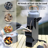 Rocket Stove Rocket Stove for Cooking Portable Wood Mini Burning Stove, Fire Camping Stove for Cooking backyard cooking Camping grill outdoor events BBQ Comes with storage bag GODSAX