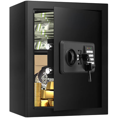 3.0 Cubic Feet Fire proof Safe Boxes for Home Use, Digital Home Security Safe Box with Electronic Keypad & Keys, Personal Safe for Firearm Medicine Money Documents Valuables