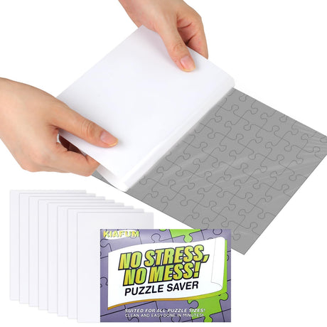 Adhesive Puzzle Saver Sheets, 8pcs Puzzles Glue Sheets, Peel and Stick Puzzle Sticker Sheets Preserve 1000 Pieces Jigsaw Puzzles in Minutes KIAFUM