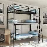 Bellemave Twin Triple Bunk Bed for 3, bunk Bed for 3 Person, 3 bunk beds for Kids/Adults/Teenagers, Black Bellemave