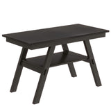 LUMISOL 6 Pieces Dining Table Set with Bench, Wood Counter Height Table with Shelf Kitchen Dining Romm Table Set with 4 Chairs and Bench for Saving Space, Espresso+Beige LUMISOL