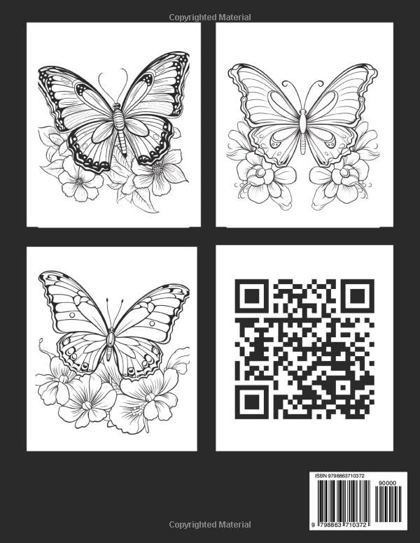 Large Print Butterflies and Flowers Easy Coloring Book: Large Prints for Seniors, Beginners, and Butterfly Lovers Majosta